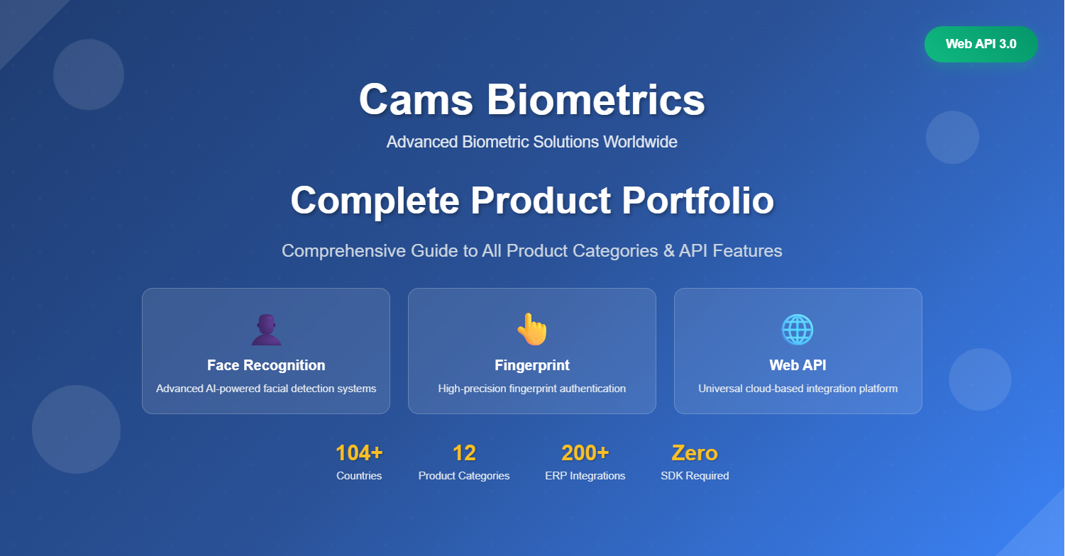 Cams Biometrics Product Portfolio