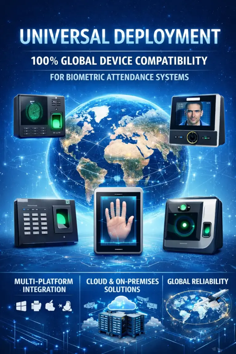 Universal Biometric API supports 100% of biometric machines exist in the world