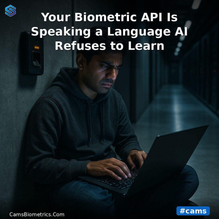 Biometric API integration challenge where a developer struggles to connect a biometric device with an incompatible system